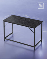 Skrivebord, 60x120x75 cm, industrielt design, sort
