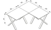 Hjørneskrivebord, 160x160x80 X-base, hvid
