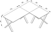 Hjørneskrivebord, 190x160x80 X-base, hvid