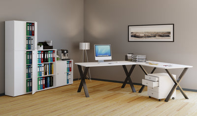 Hjørne Skrivebord "Lona" 160X160X50 cm | X-Fødder