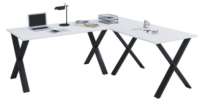Hjørne Skrivebord "Lona" 160X160X50 cm | X-Fødder