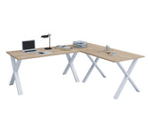 Hjørneskrivebord, 190x160x50 X-base, naturfarvet