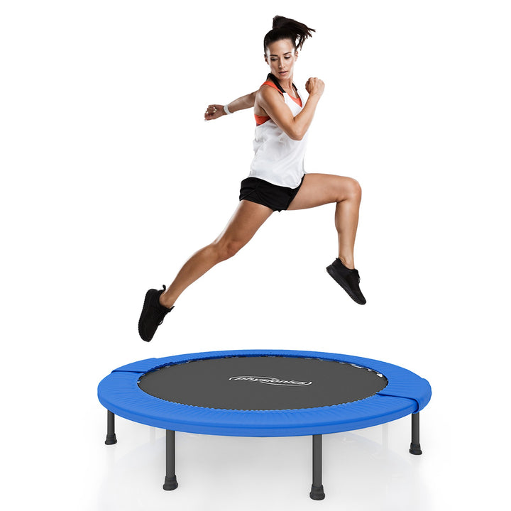 Fitness Trampolin - diameter Ø 114 cm, indendørs og udendørs, max: 100 kg, med kantafdækning