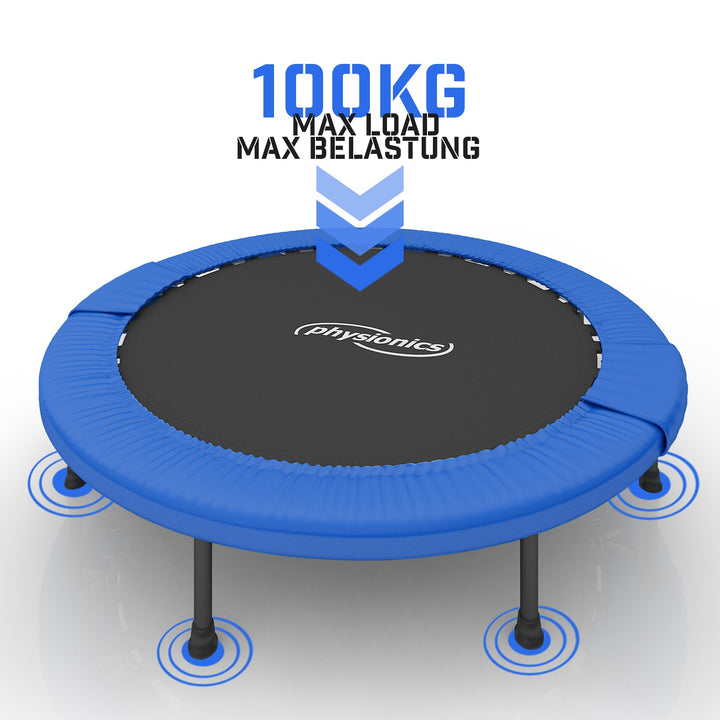 Fitness Trampolin - diameter Ø 114 cm, indendørs og udendørs, max: 100 kg, med kantafdækning