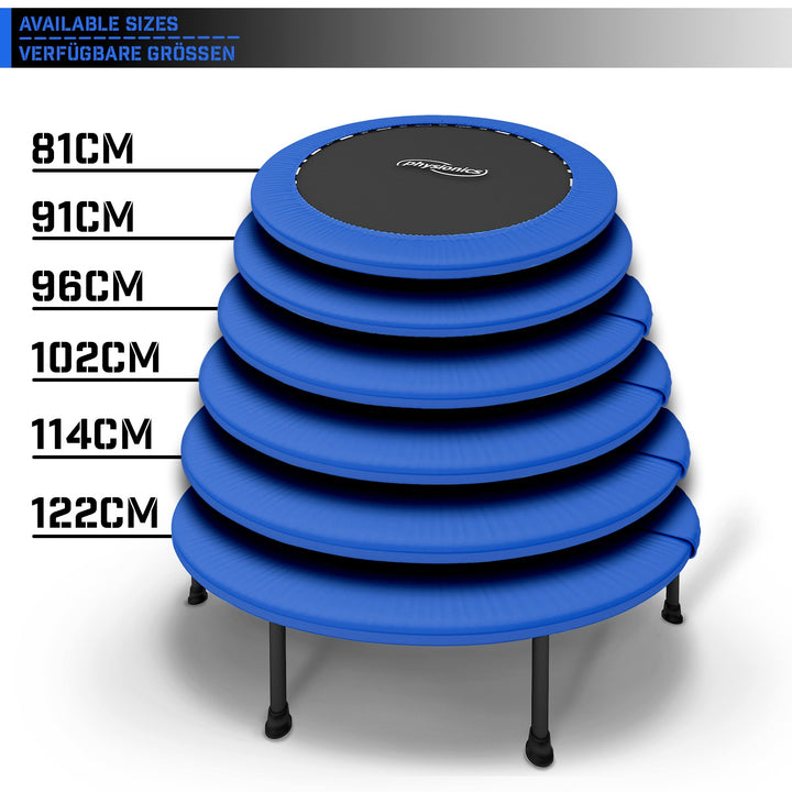 Fitness Trampolin - diameter Ø 114 cm, indendørs og udendørs, max: 100 kg, med kantafdækning