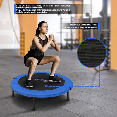 Fitness Trampolin - diameter Ø 114 cm, indendørs og udendørs, max: 100 kg, med kantafdækning
