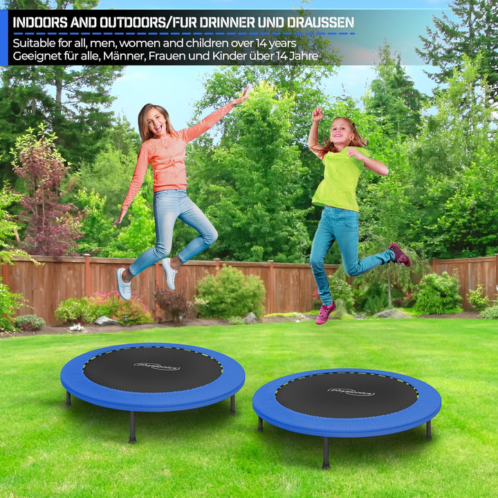 Fitness Trampolin - diameter Ø 114 cm, indendørs og udendørs, max: 100 kg, med kantafdækning