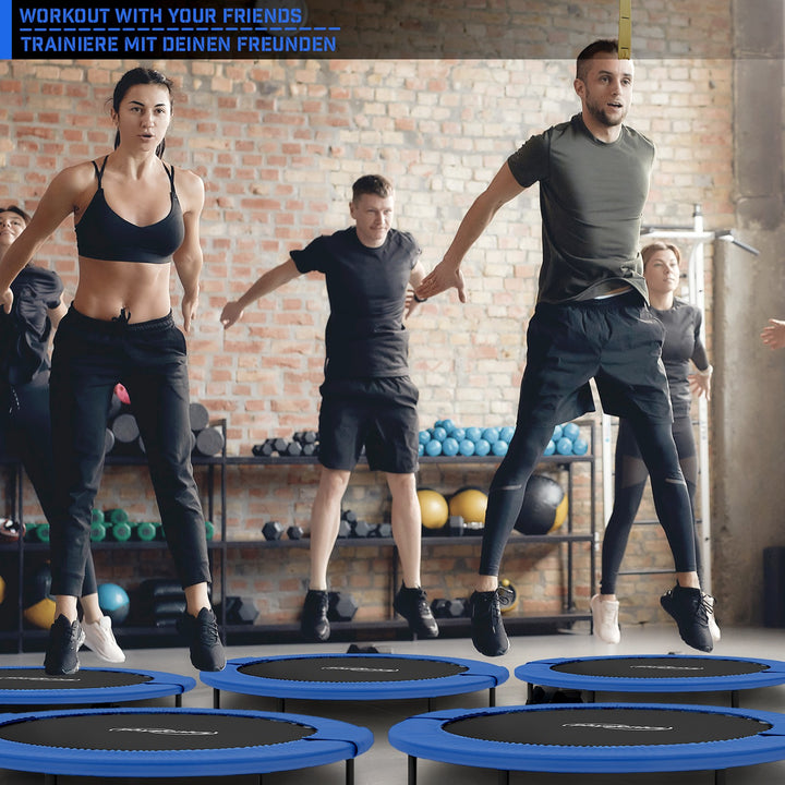 Fitness Trampolin - diameter Ø 114 cm, indendørs og udendørs, max: 100 kg, med kantafdækning