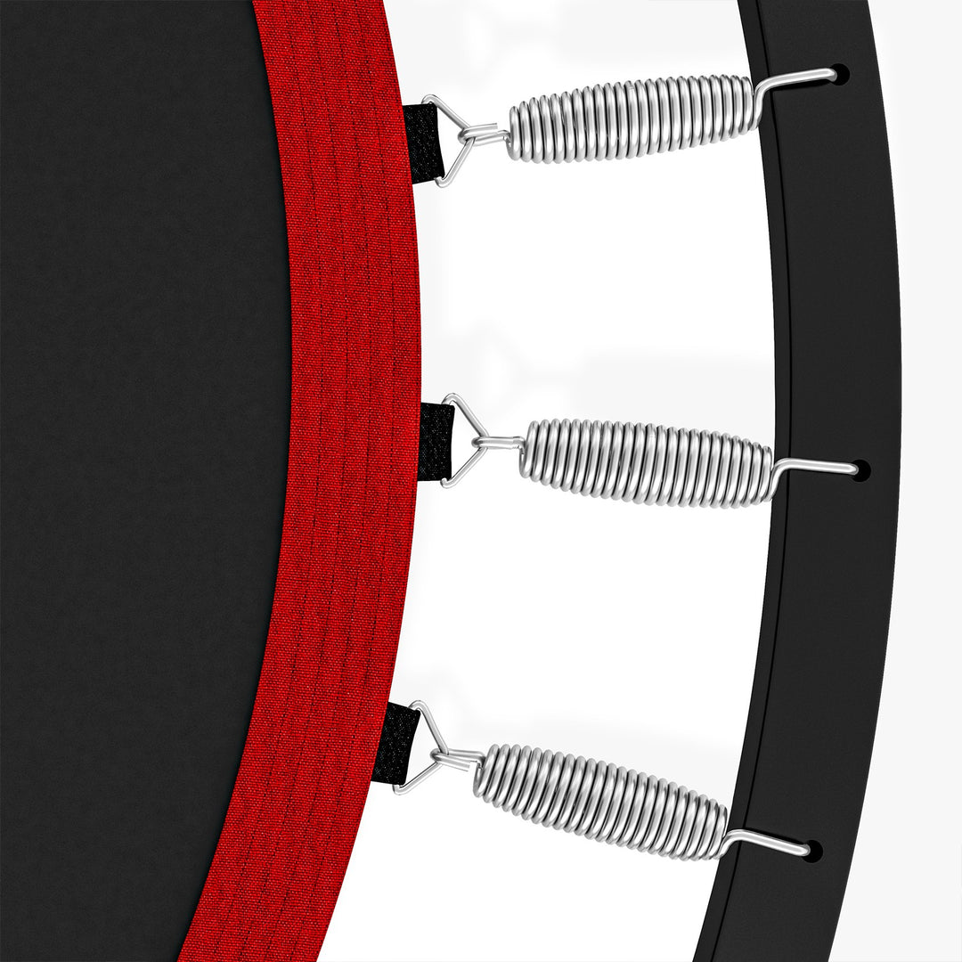 Fitness Trampolin - 101 cm, højdejusterbart håndtag, op til 150 kg, foldbar, sort/rød