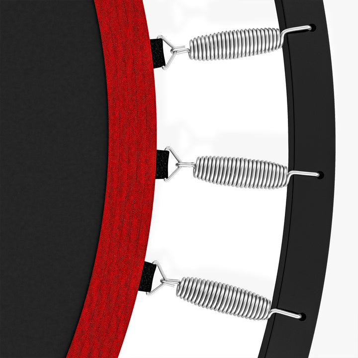 Fitness Trampolin - 101 cm, højdejusterbart håndtag, op til 150 kg, foldbar, sort/rød