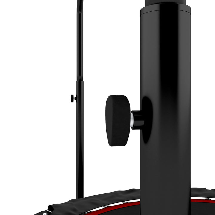 Fitness Trampolin - 101 cm, højdejusterbart håndtag, op til 150 kg, foldbar, sort/rød