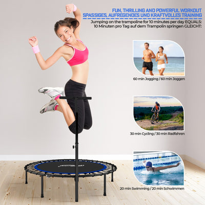 Fitness Trampolin - 101 cm, max 120 kg, sammenklappelig, indendørs/udendørs