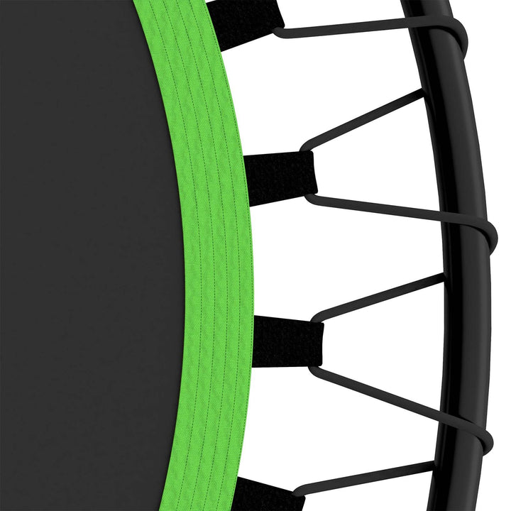 Fitness Trampolin - 101 cm, højdejusterbart håndtag, op til 120 kg, foldbar, sort/grøn