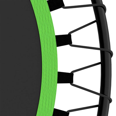 Fitness Trampolin - 101cm, højdejusterbart håndtag, gummitov, op til 120 kg, foldbar, sort/grøn