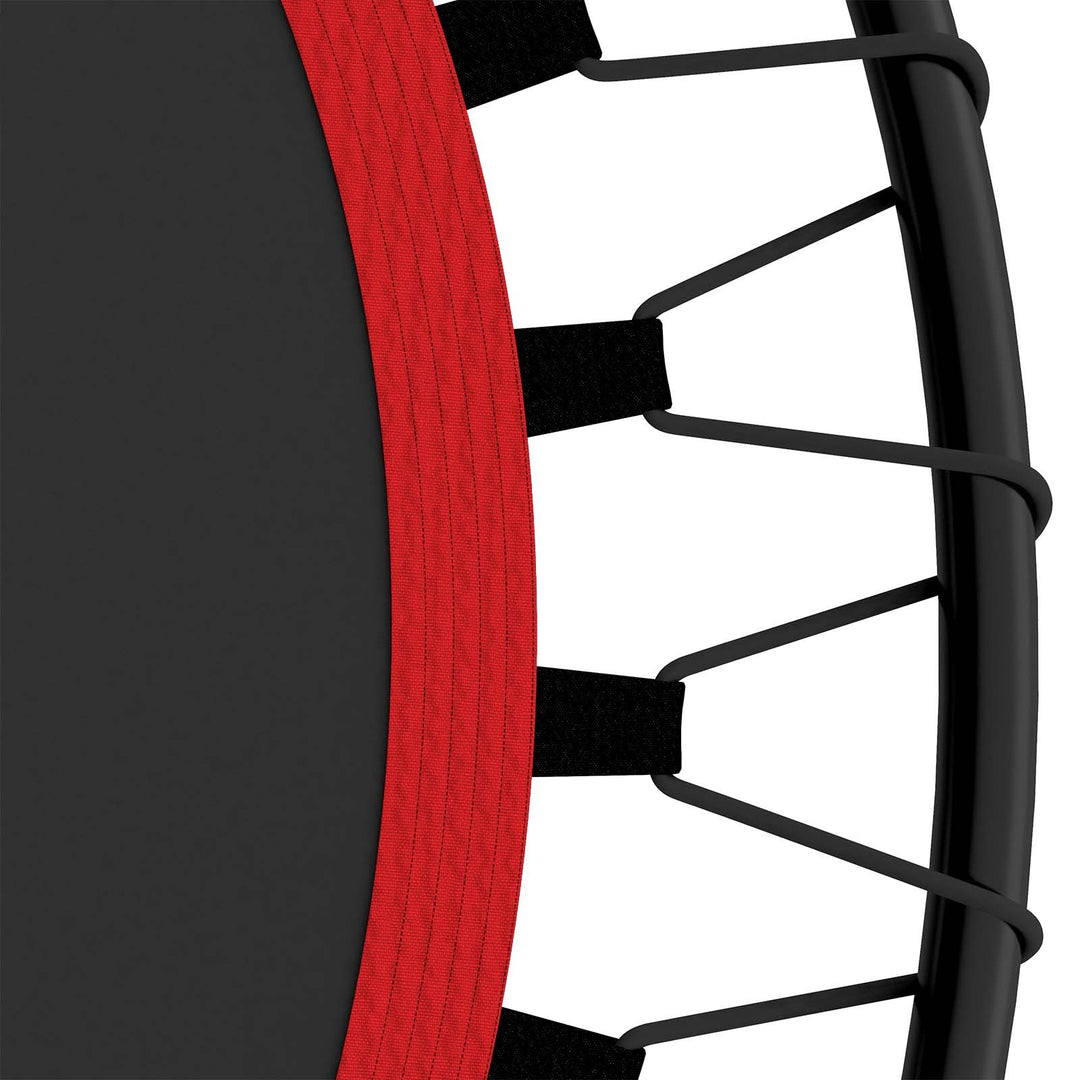 Fitness Trampolin - Ø 101 cm, højdejusterbart håndtag, op til 120 kg, sort/rød