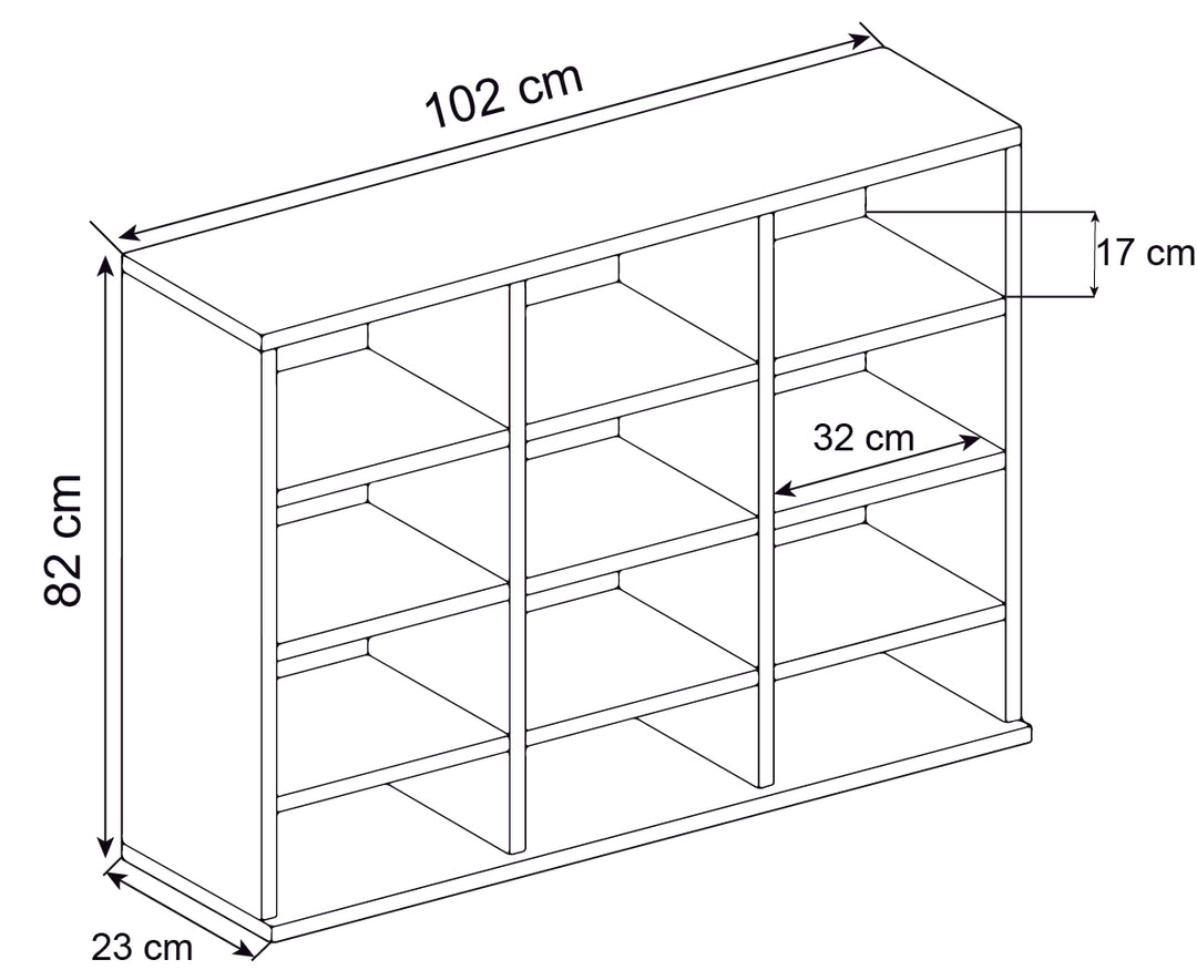 Reolenhed "Megosa Mini", 69 x 102 x 23, sort