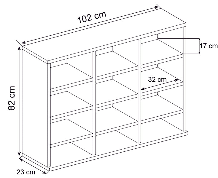 Reolenhed "Megosa Mini", 69 x 102 x 23, sort