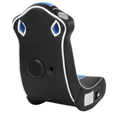Lydstol - lavet af imiteret læder, foldbar, med højttalere, surround og subwoofer, blå/sort