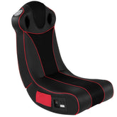 Lydstol - lavet af imiteret læder, foldbar, med højttalere, surround og subwoofer, sort/rød