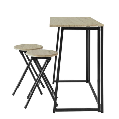 Pladsbesparende klapbord med 2 sammenklappelige stole