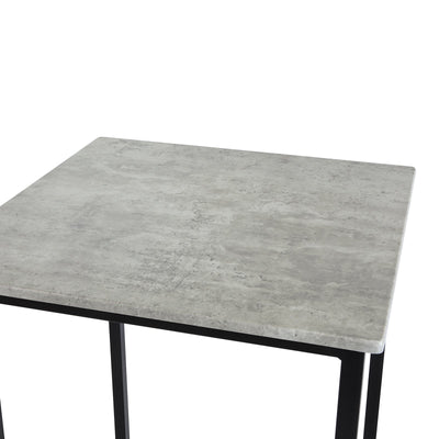 Barbordssæt med bord og 2 stole, betongrå