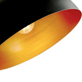 Pendelsæt med 2 lamper - LED, 30 cm, E27, metal, sort og guld