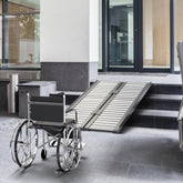 Kørestolsrampe - aluminium, foldbar, 90 cm, 270 kg