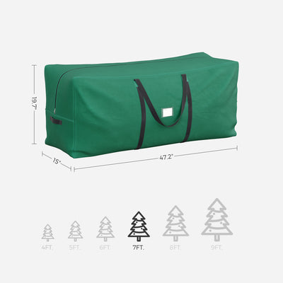 Rummelig opbevaringstaske til julesager, grøn