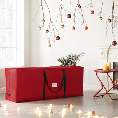 Rummelig opbevaringstaske til julesager, rød