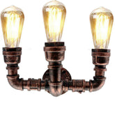 Retro industrielle Wandlampe Vintage Eisen rustikale rote Wasserrohrlampen E27 Loft Light
