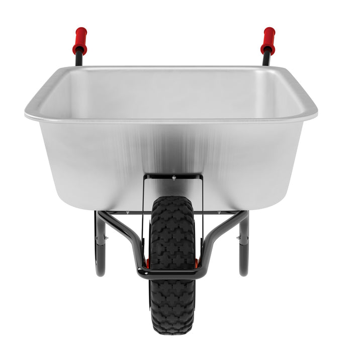 Trillebør - galvaniseret, med pneumatiske dæk, tippefunktion, 100 liter, 210 kg