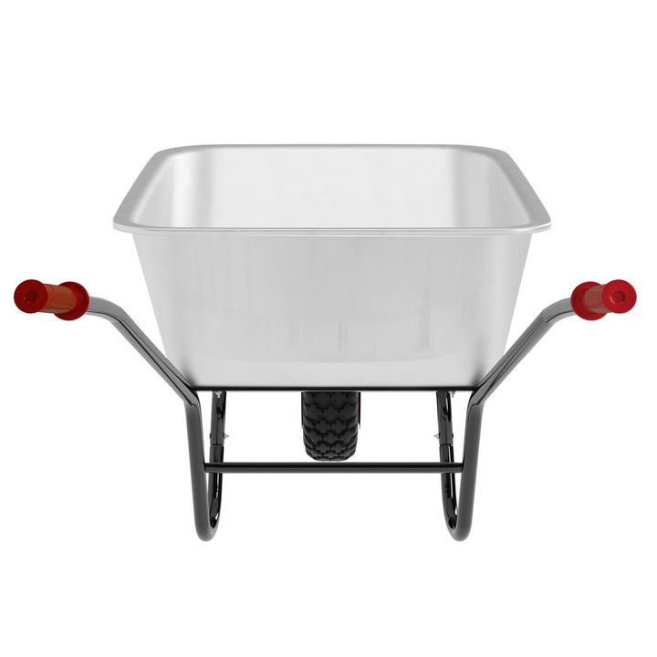 Trillebør - galvaniseret, med pneumatiske dæk, tippefunktion, 100 liter, 210 kg