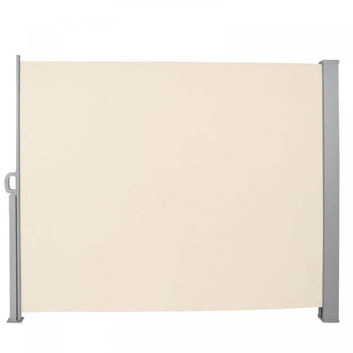 Sidemarkise - udtrækbar, 180x500cm, vandtæt, uigennemsigtig, beige