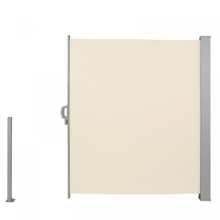 Sidemarkise - udtrækbar, 180x500cm, vandtæt, uigennemsigtig, beige