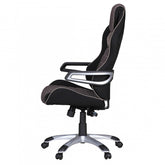 Amstyle 'Valentino' gamer stol, sort/grå med sølv detaljer