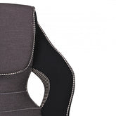Sølvfarvede detaljer på Amstyle 'Valentino' gamer stol i sort/grå