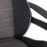 Sølvfarvede detaljer på Amstyle 'Valentino' gamer stol i sort/grå