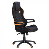 Amstyle 'Valentino' gamer stol, sort/grå med orange detaljer