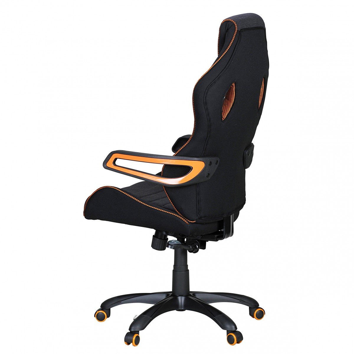 Amstyle 'Valentino' gamer stol, sort/grå med orange detaljer