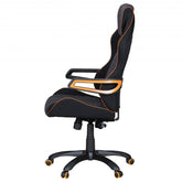 Amstyle 'Valentino' gamer stol, sort/grå med orange detaljer