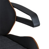 Orange detaljer på Amstyle 'Valentino' gamer stol i sort/grå