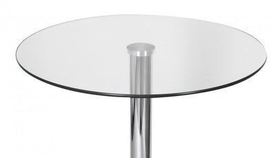 Amstyle rundt bar bord i krom og glas - Ø60 cm