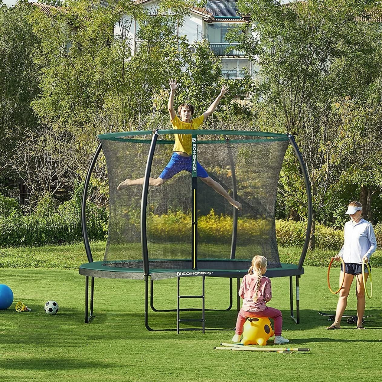 Trampolin, D366 cm, grøn