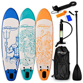 Stand Up Paddle Board - 305 x 76 x 12 cm, oppustelig, justerbar pagaj, håndpumpe med trykmåler, blå