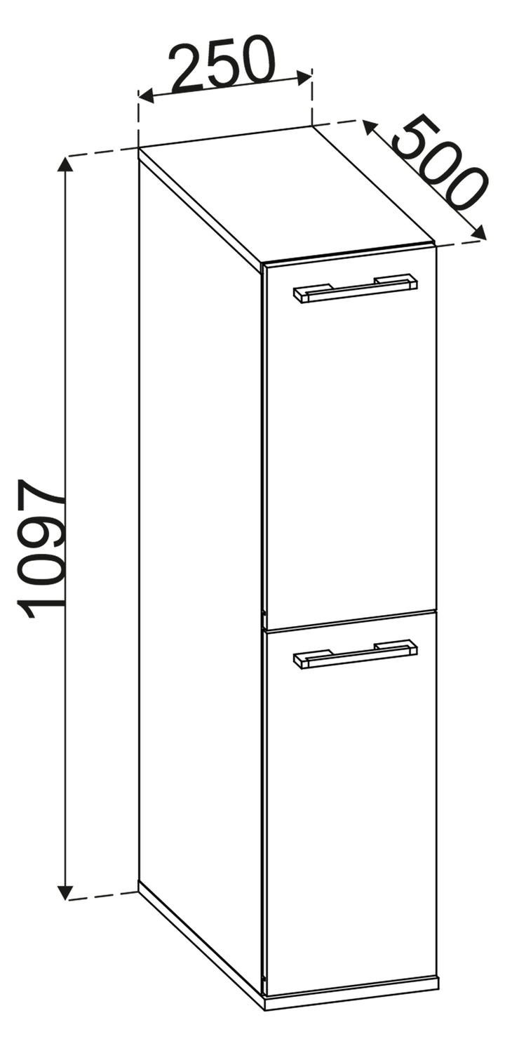 Rumdeler til køkken/badeværelse, h. 110 x b. 25 x d. 50 cm, naturfarvet