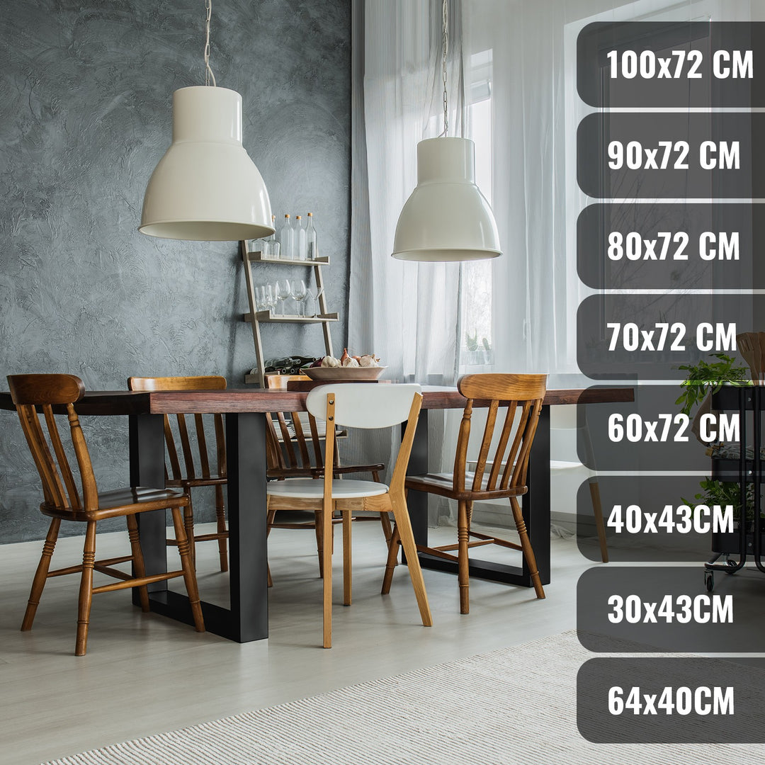 Bordstel - sort, 70x72 cm, fremstillet af stål, industrielt, til bord, rektangulært, stabilt, kraftigt