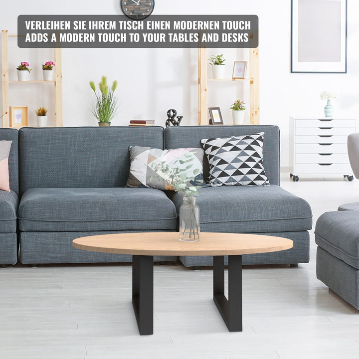 Bordstel - sort, 70x72 cm, fremstillet af stål, industrielt, til bord, rektangulært, stabilt, kraftigt