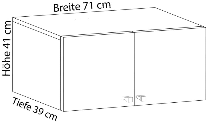 Multifunktionsskab med låger, topmontering, H238 x B70 x D40 cm, naturfarvet