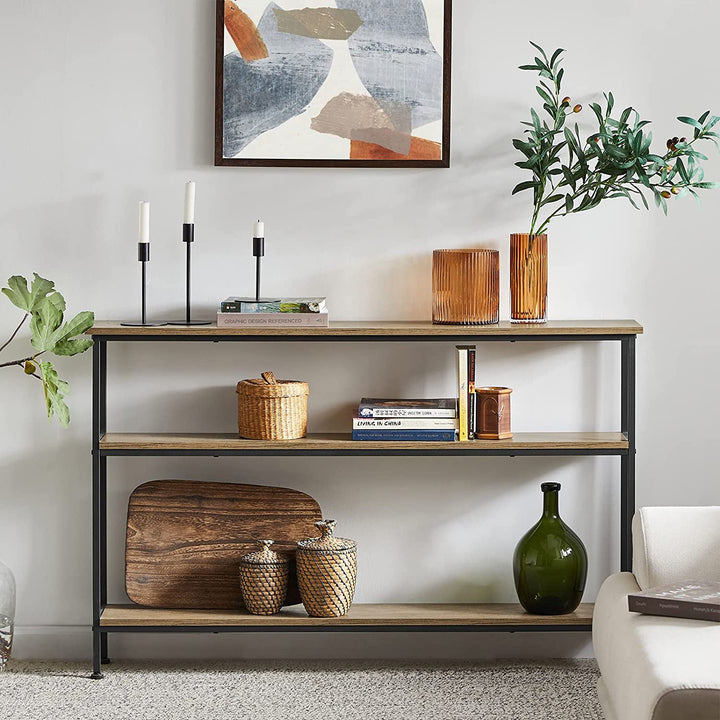 Vintage konsolbord med 3 hylder Metal Hallway Table Dekorativt bord Sideboard Smalt sidebord