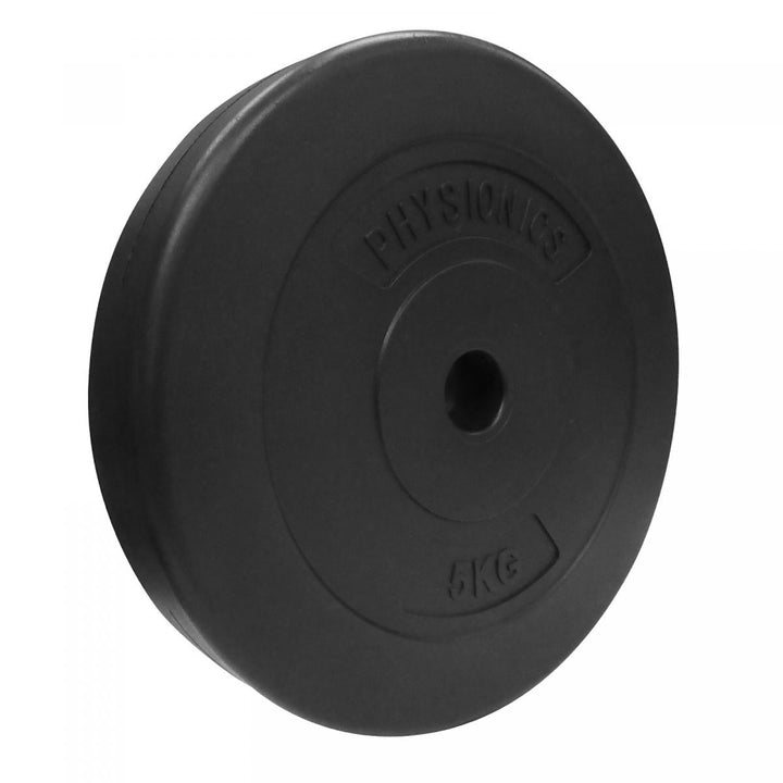 Vægtskiver - 2 x 5 kg, 27 mm, plastik, sorte